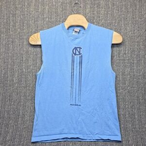 Vtg 90s UNC Tar Heels Muscle Shirt Mens L Foot Locker Team Edition Carolina Blue
